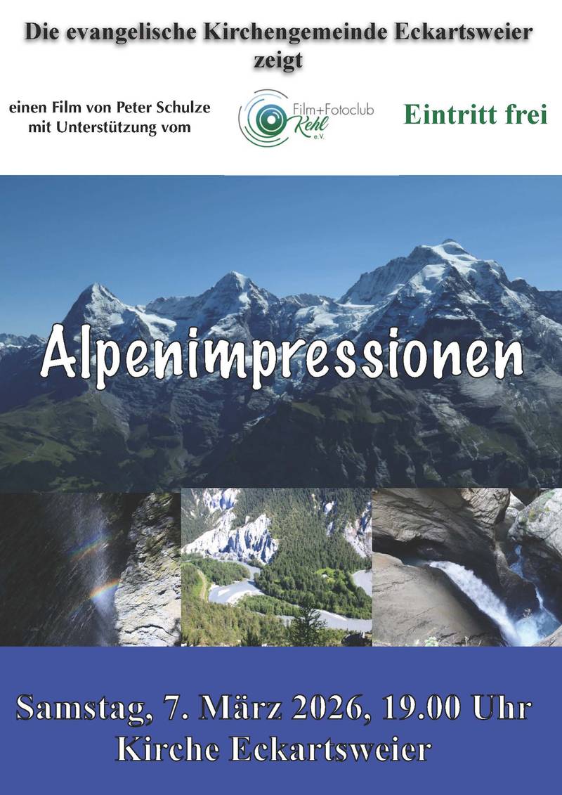 Plakat zum Filmvortrag "Slpenimpressionen" von Peter Schulze